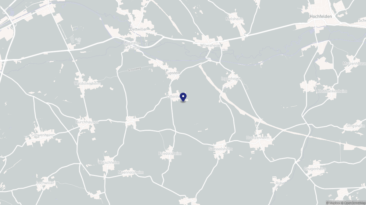 Aperçu cartographique de Littenheim, centré sur la commune