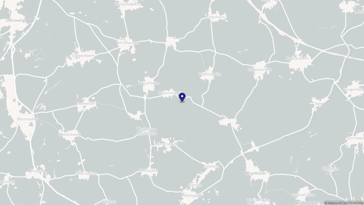 Aperçu cartographique de Maennolsheim, centré sur la commune