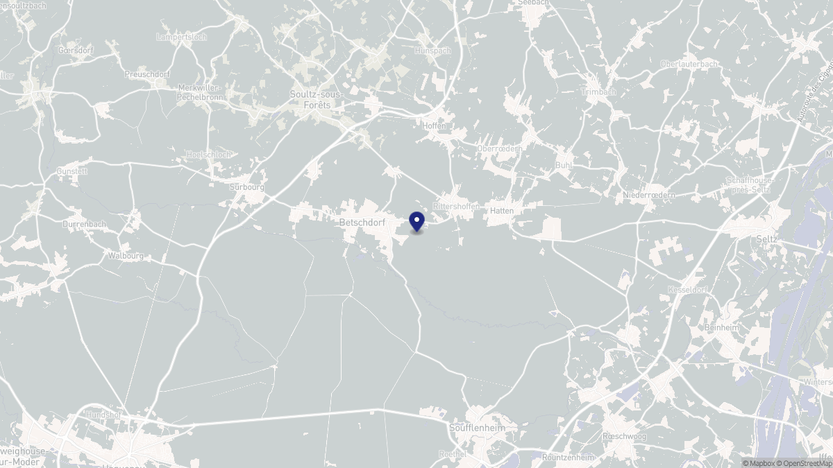 Aperçu cartographique de Betschdorf, centré sur la commune