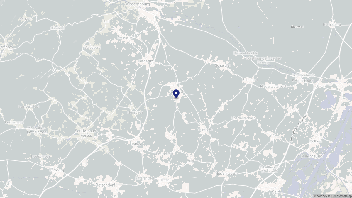 Aperçu cartographique de Seebach, centré sur la commune