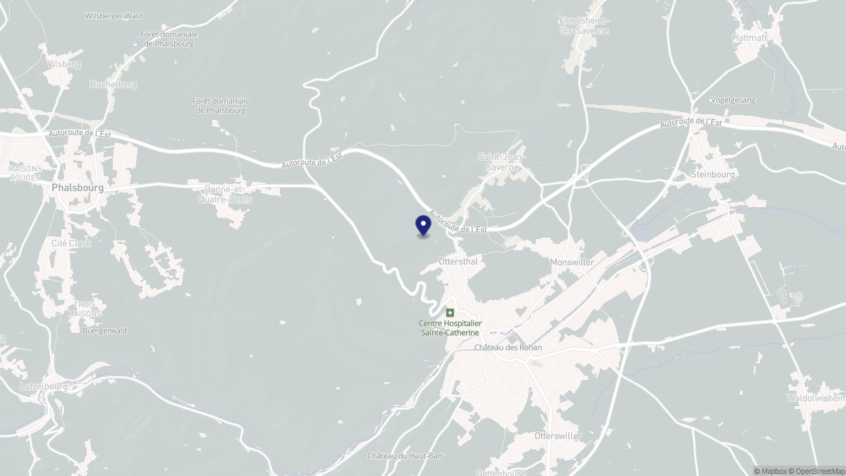 Aperçu cartographique de Ottersthal, centré sur la commune