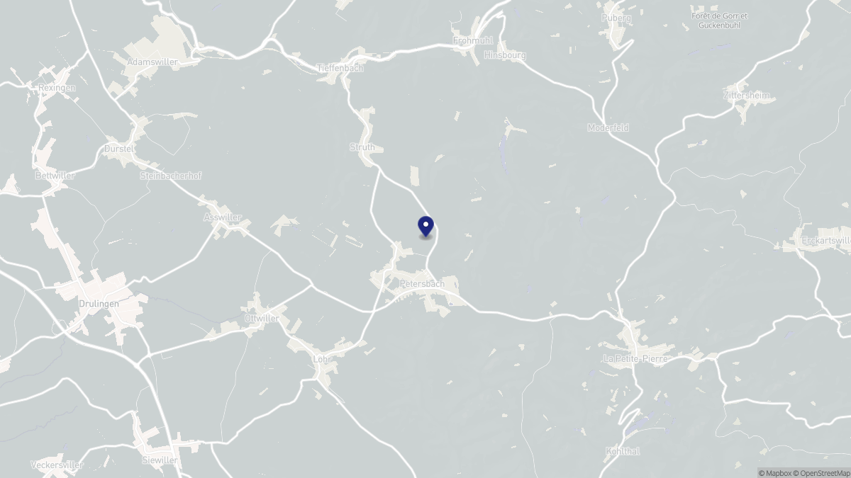 Aperçu cartographique de Petersbach, centré sur la commune