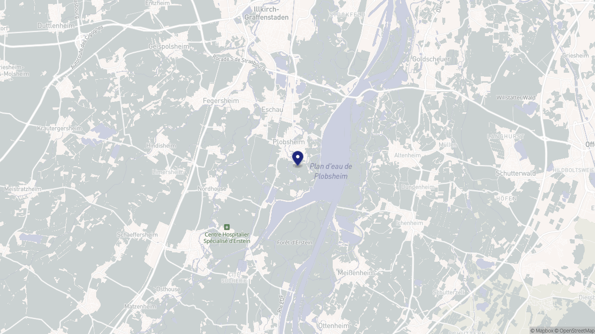 Aperçu cartographique de Plobsheim, centré sur la commune
