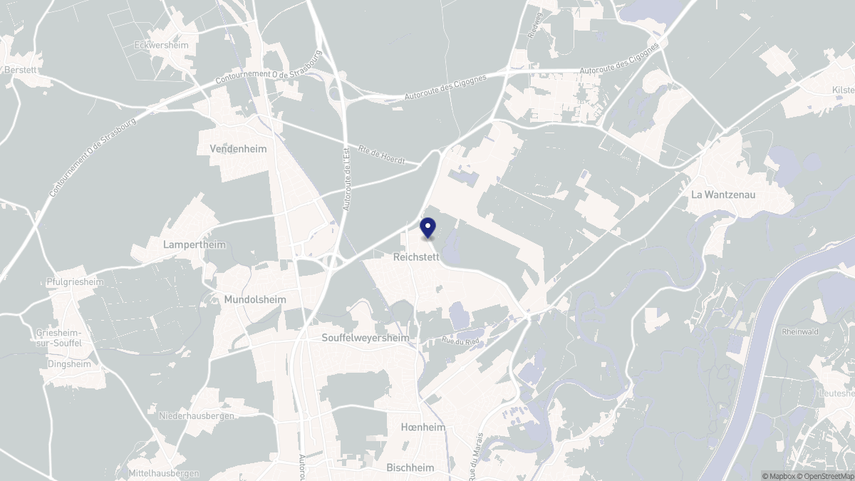 Aperçu cartographique de Reichstett, centré sur la commune