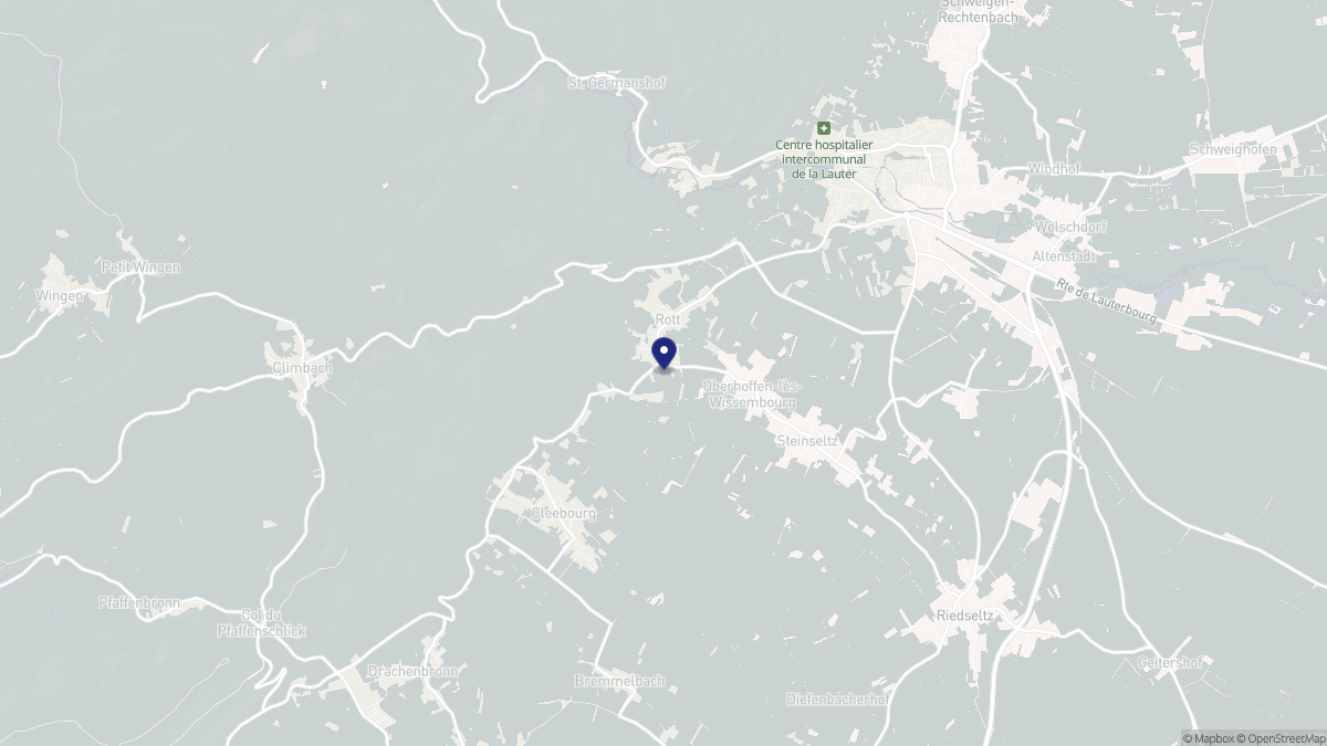 Aperçu cartographique de Rott, centré sur la commune