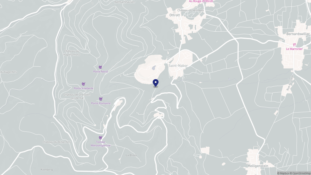 Aperçu cartographique de Saint-Nabor, centré sur la commune