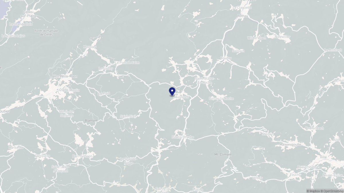 Aperçu cartographique de Saulxures, centré sur la commune