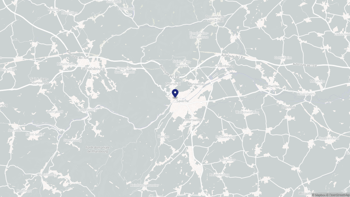 Aperçu cartographique de Saverne, centré sur la commune