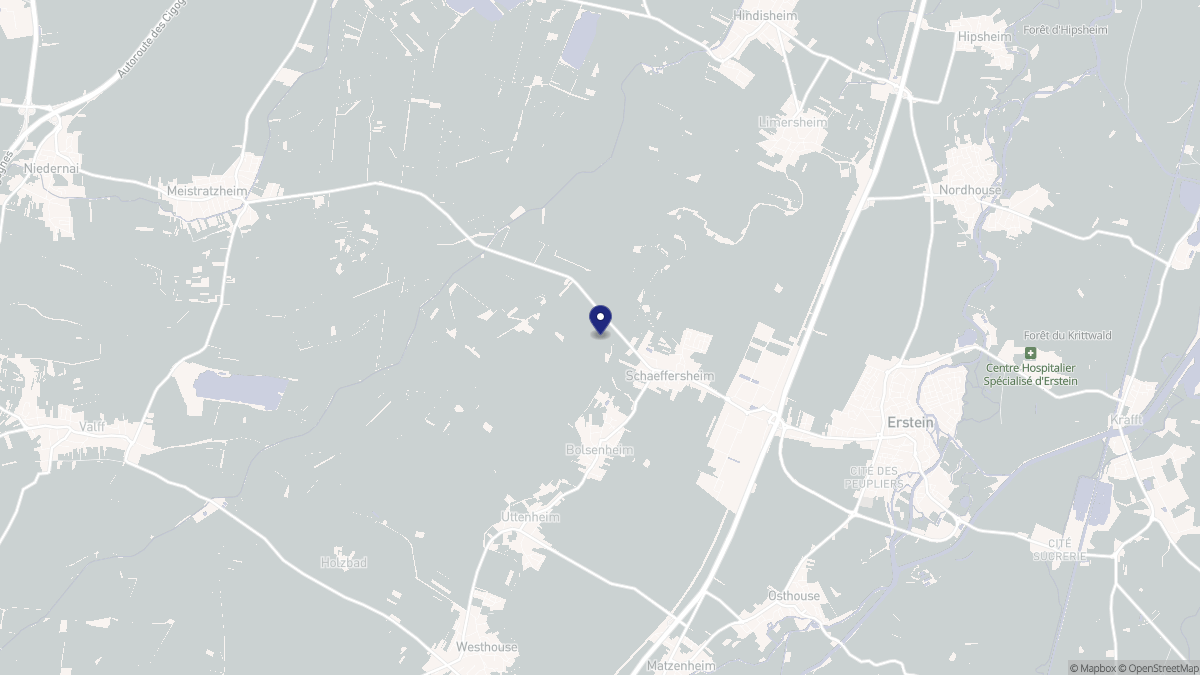 Aperçu cartographique de Schaeffersheim, centré sur la commune