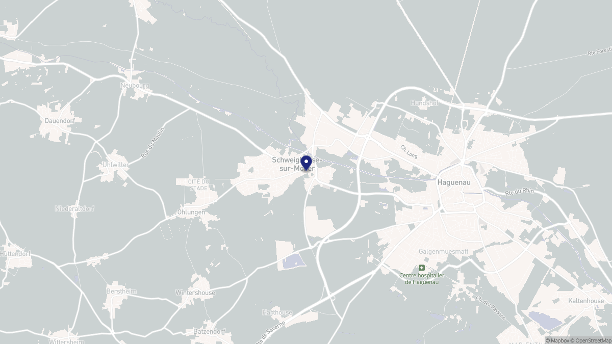 Aperçu cartographique de Schweighouse-sur-Moder, centré sur la commune