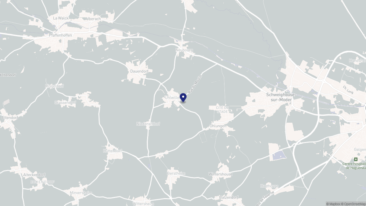 Aperçu cartographique de Uhlwiller, centré sur la commune