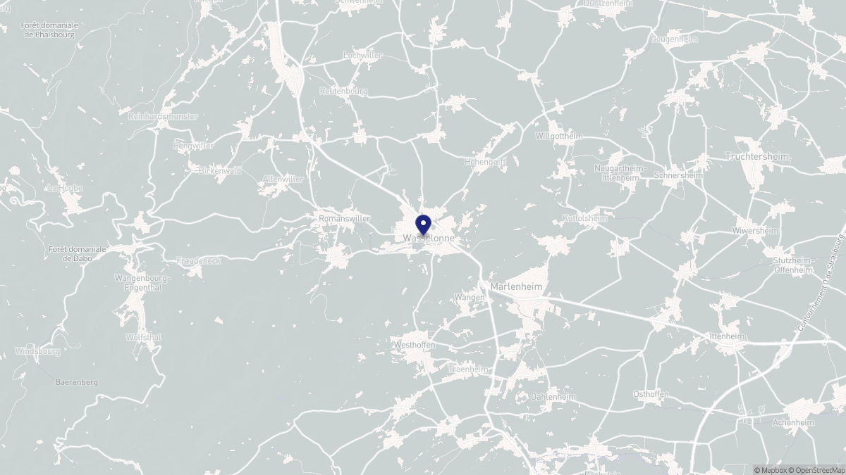 Aperçu cartographique de Wasselonne, centré sur la commune