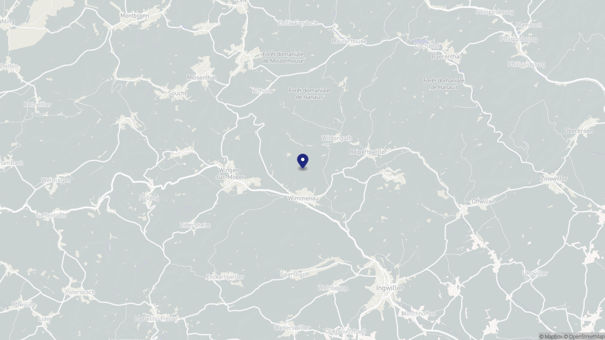 Aperçu cartographique de Wimmenau, centré sur la commune