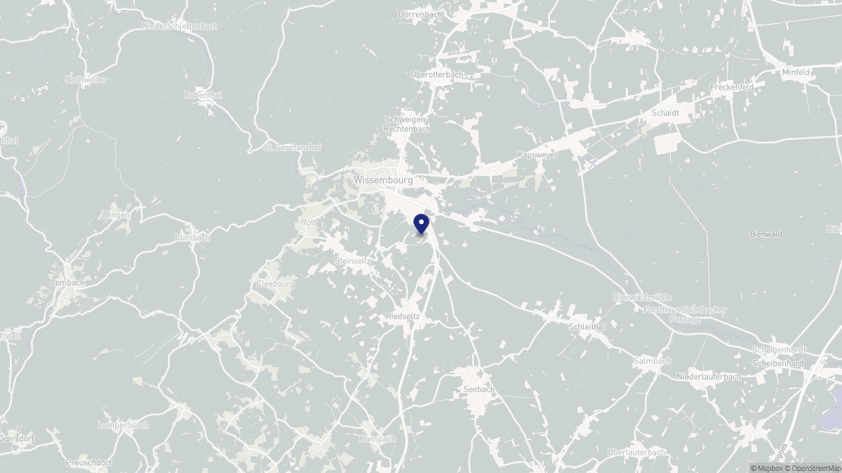 Aperçu cartographique de Wissembourg, centré sur la commune