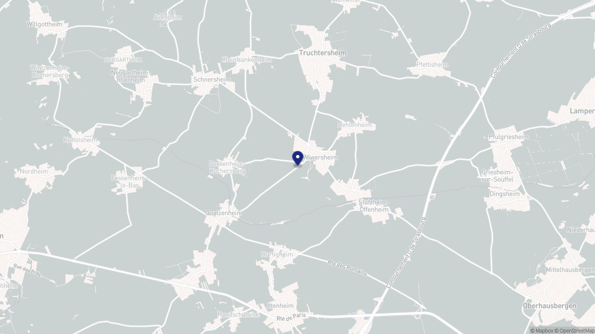 Aperçu cartographique de Wiwersheim, centré sur la commune