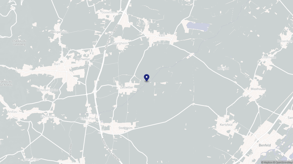 Aperçu cartographique de Zellwiller, centré sur la commune