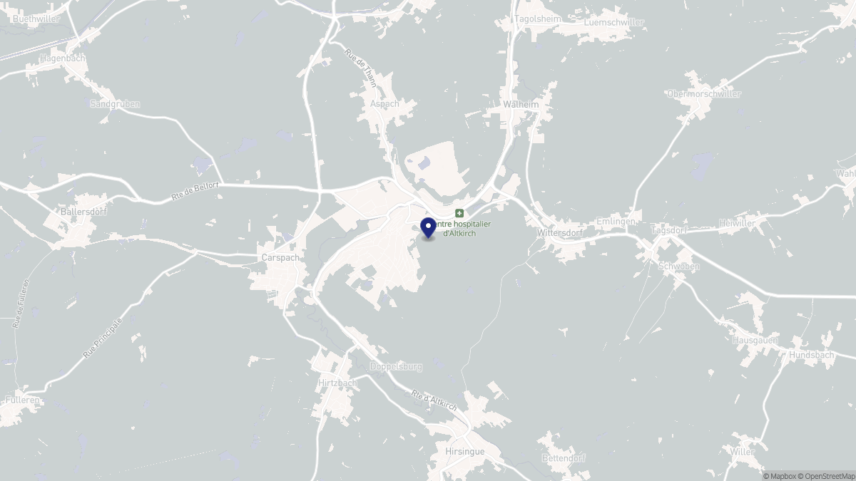 Aperçu cartographique de Altkirch, centré sur la commune