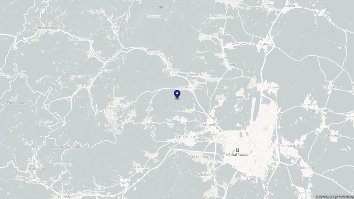 Aperçu cartographique de Ammerschwihr, centré sur la commune