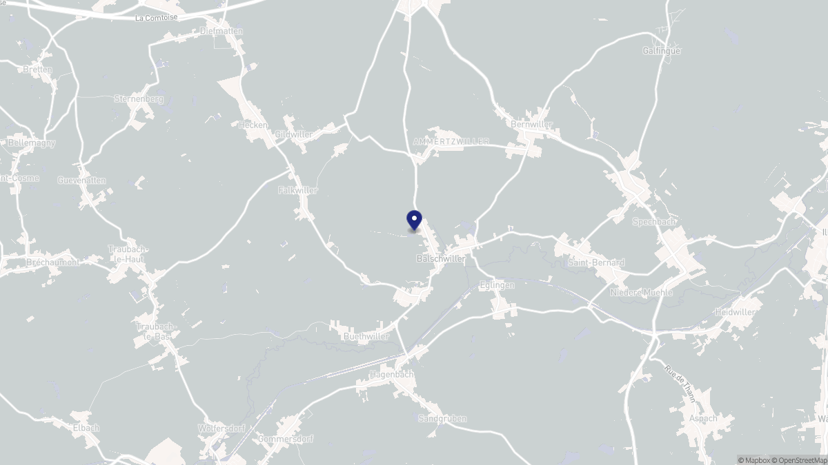 Aperçu cartographique de Balschwiller, centré sur la commune