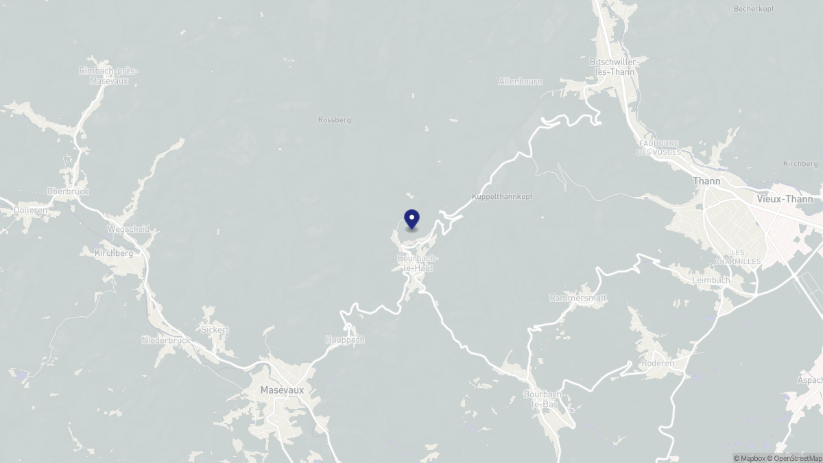 Aperçu cartographique de Bourbach-le-Haut, centré sur la commune