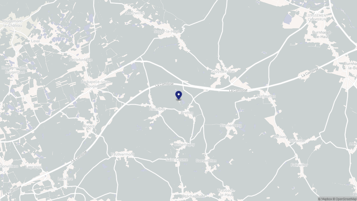 Aperçu cartographique de Bretten, centré sur la commune
