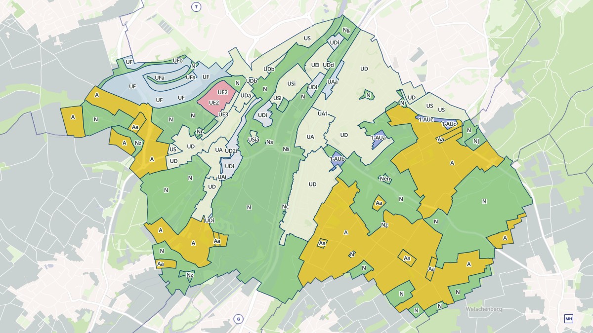 Aperçu cartographique de Brunstatt-Didenheim, centré sur la commune
