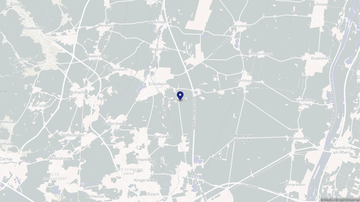 Aperçu cartographique de Ensisheim, centré sur la commune