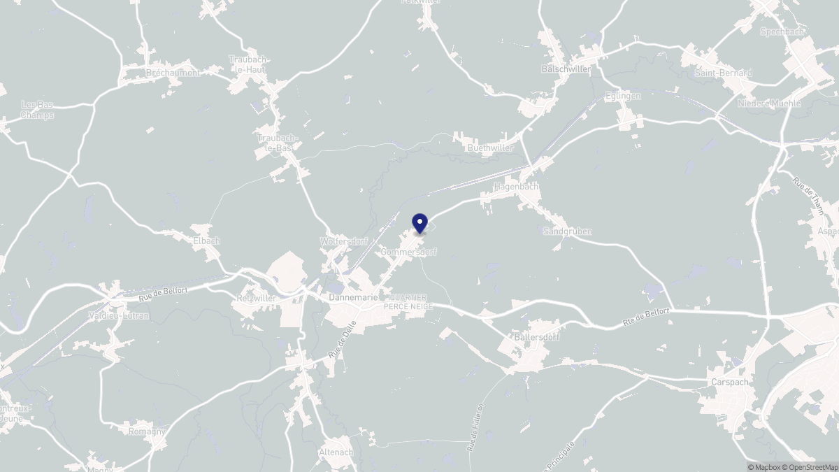 Aperçu cartographique de Gommersdorf, centré sur la commune
