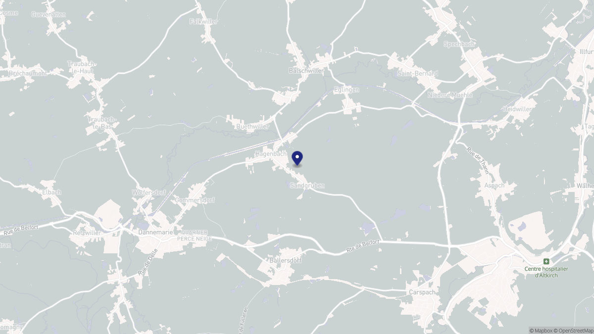 Aperçu cartographique de Hagenbach, centré sur la commune