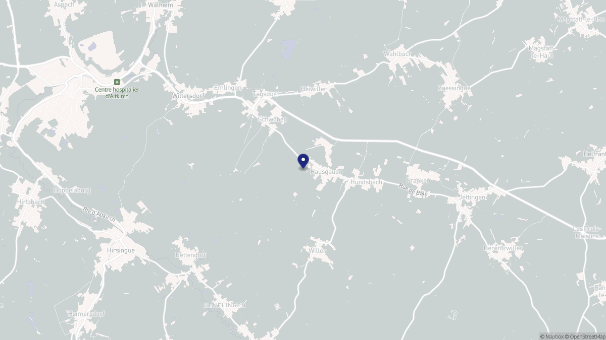 Aperçu cartographique de Hausgauen, centré sur la commune