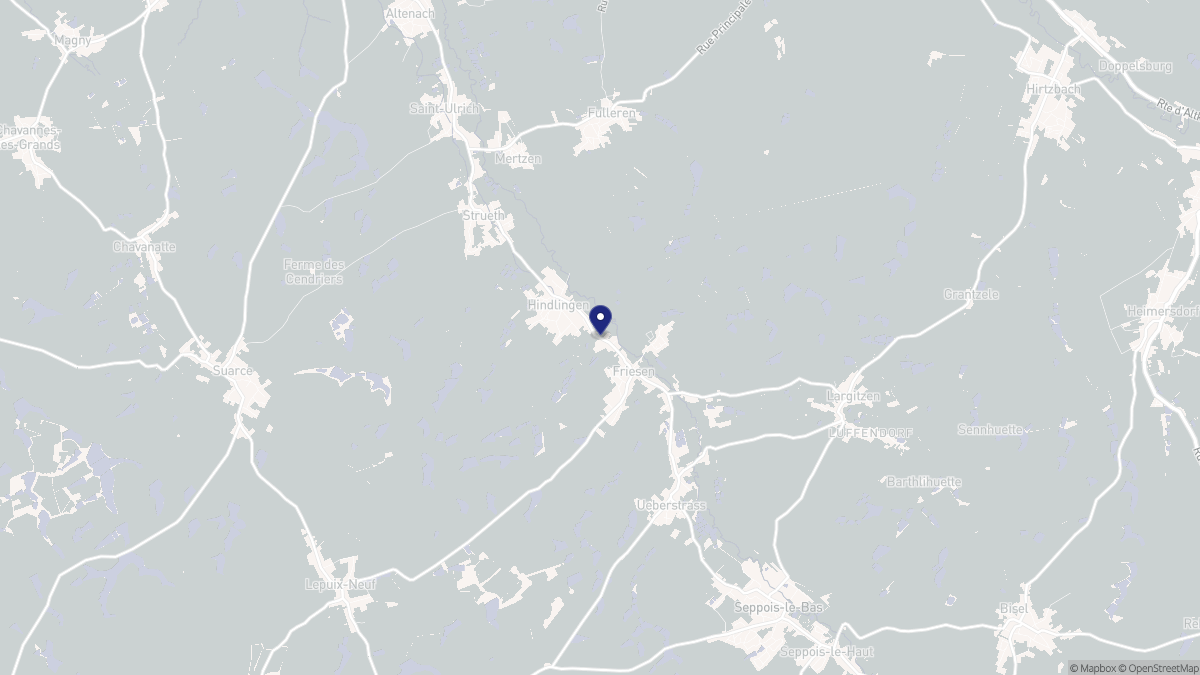 Aperçu cartographique de Hindlingen, centré sur la commune