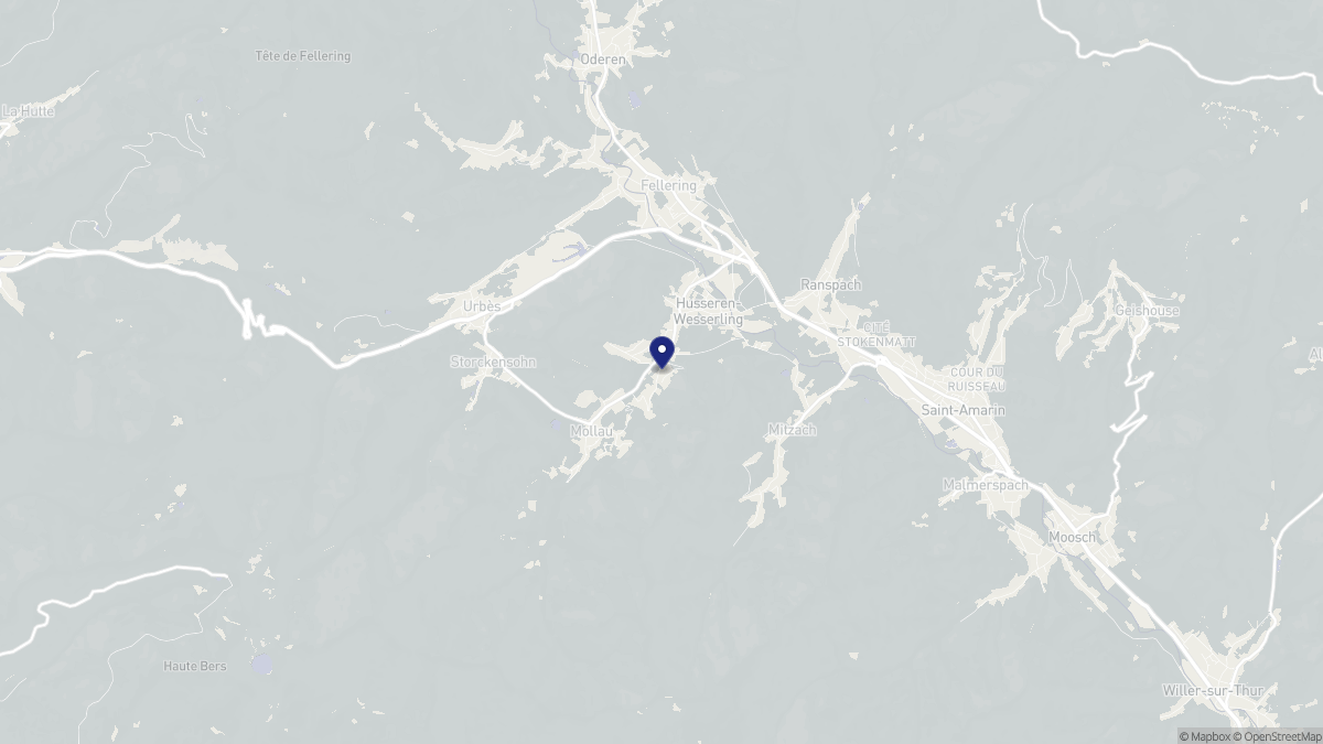 Aperçu cartographique de Husseren-Wesserling, centré sur la commune