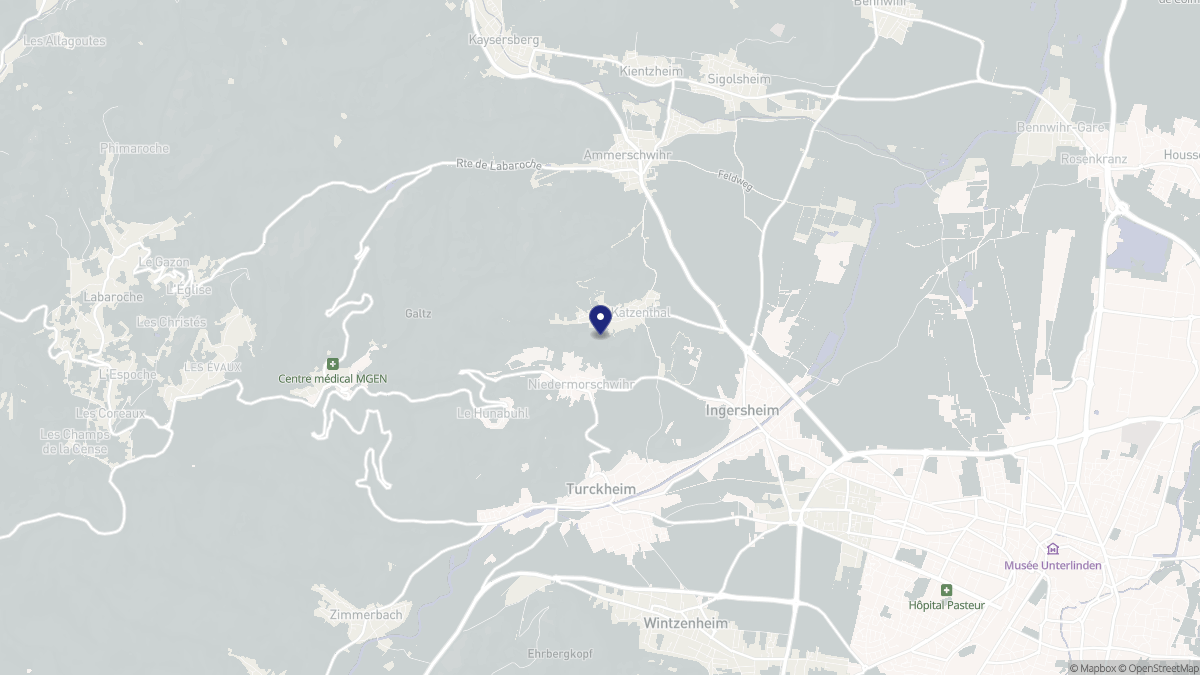Aperçu cartographique de Katzenthal, centré sur la commune