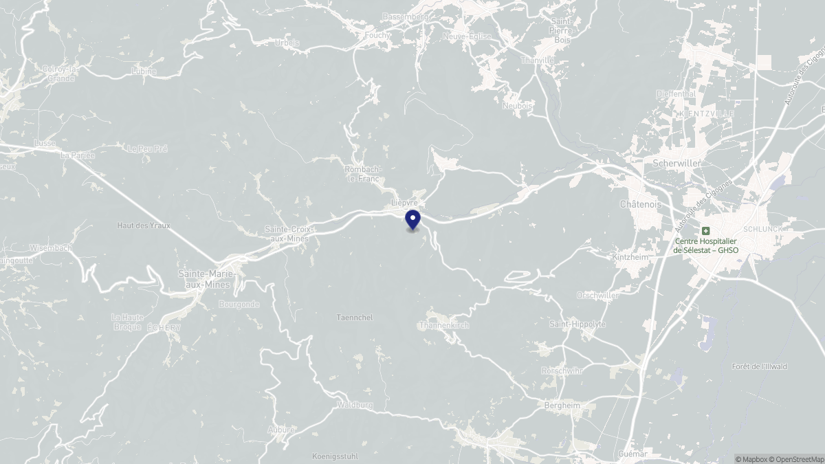 Aperçu cartographique de Lièpvre, centré sur la commune