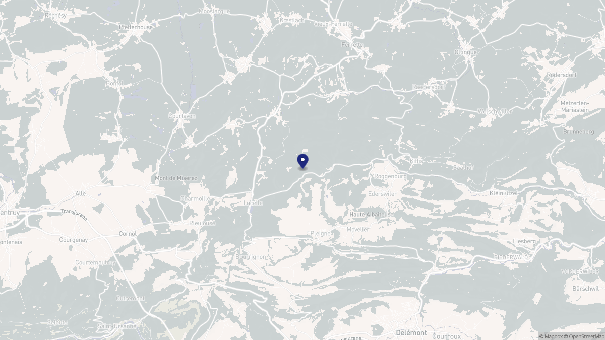 Aperçu cartographique de Lucelle, centré sur la commune