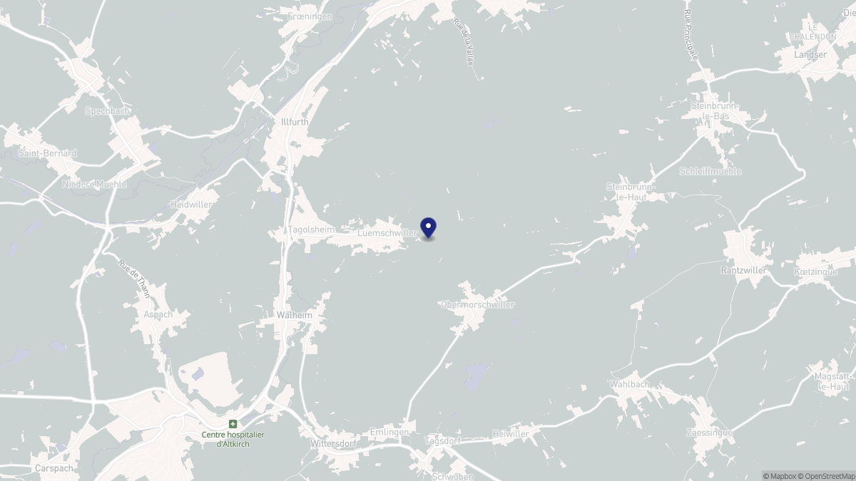 Aperçu cartographique de Luemschwiller, centré sur la commune