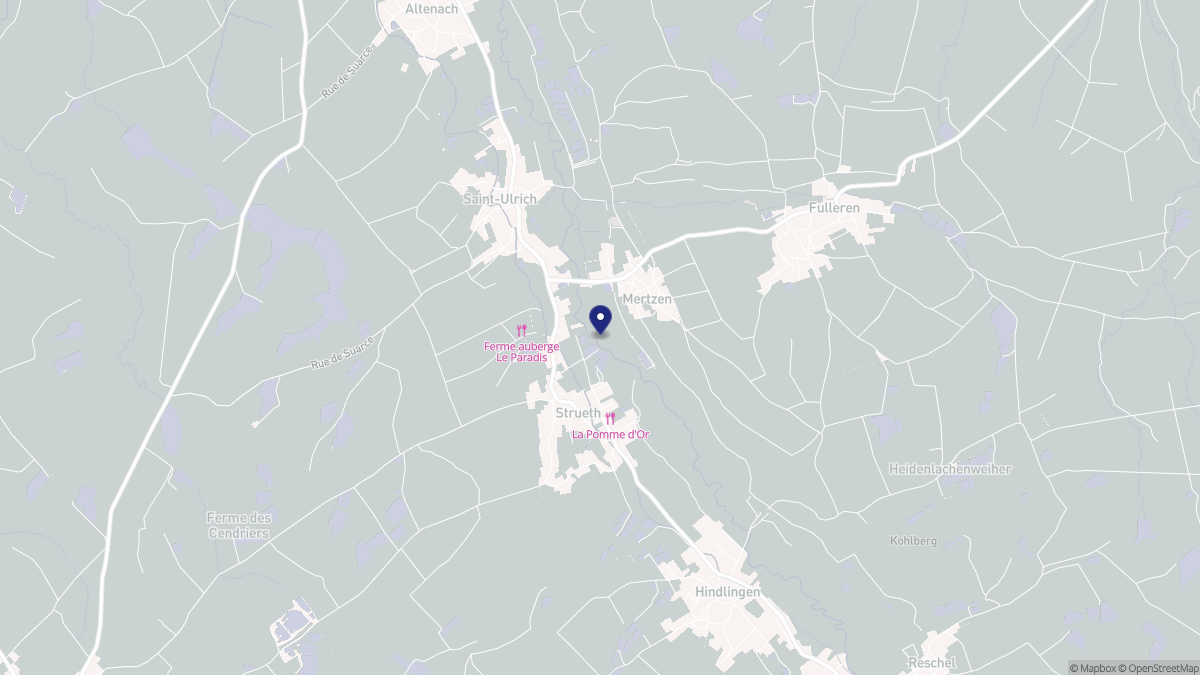 Aperçu cartographique de Mertzen, centré sur la commune
