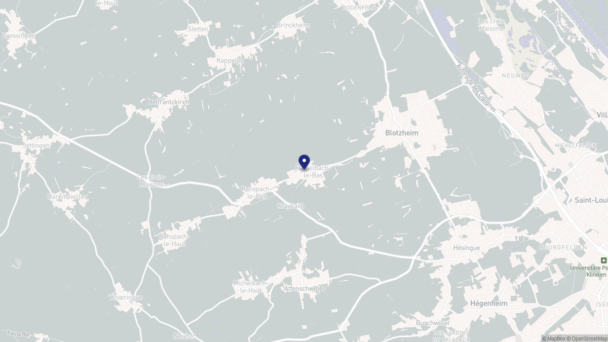 Aperçu cartographique de Michelbach-le-Bas, centré sur la commune