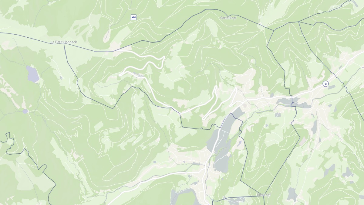 Aperçu cartographique de Muhlbach-sur-Munster, centré sur la commune