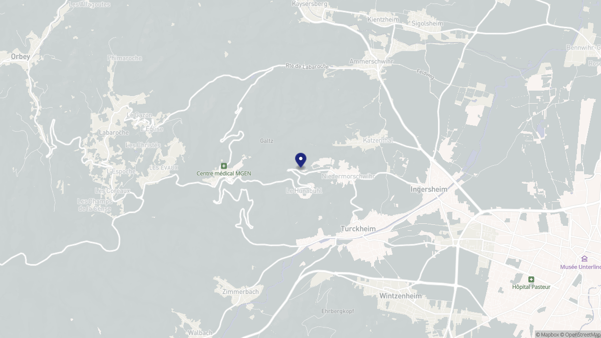 Aperçu cartographique de Niedermorschwihr, centré sur la commune