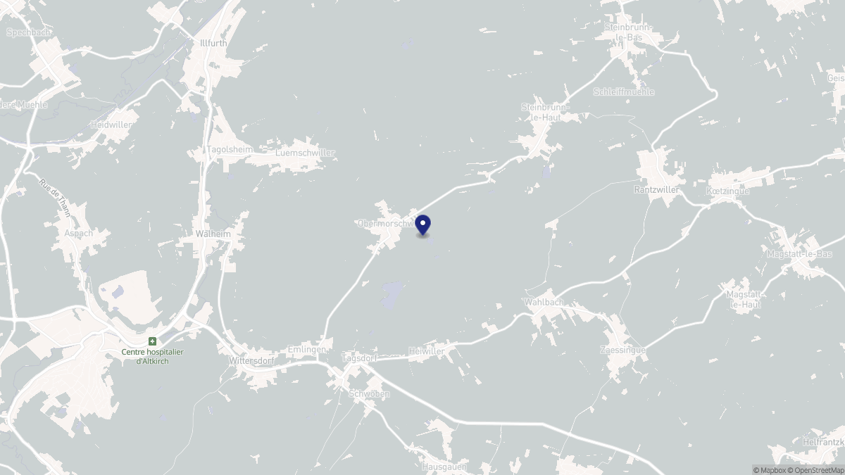 Aperçu cartographique de Obermorschwiller, centré sur la commune