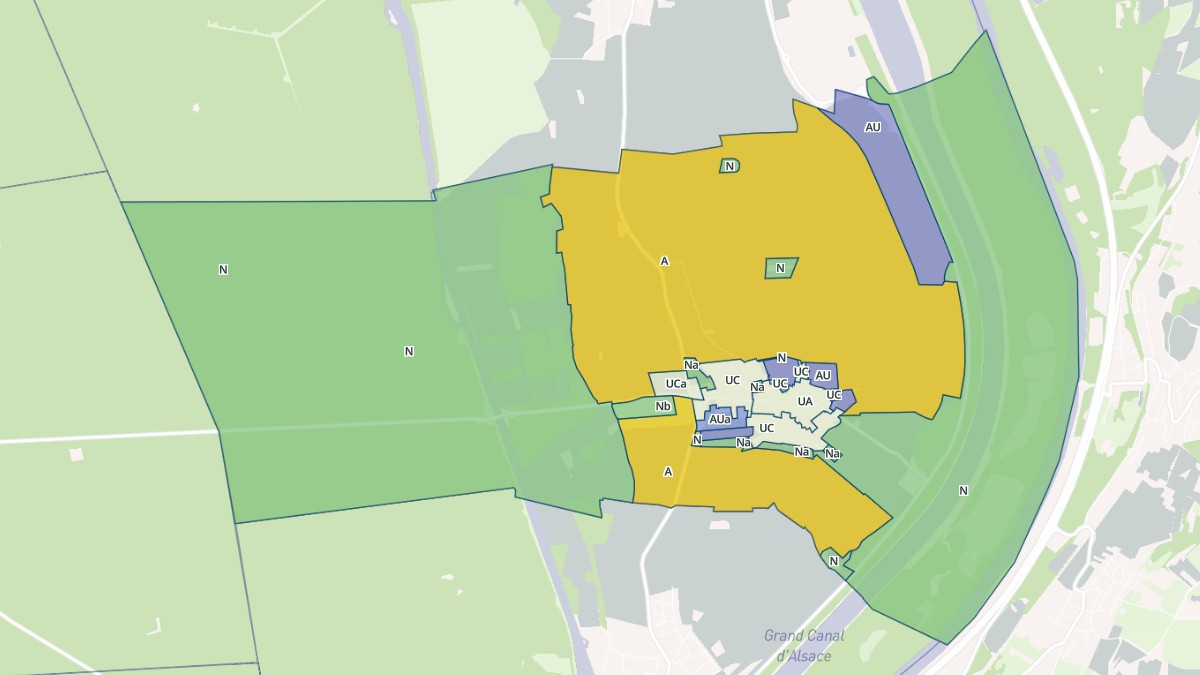 Aperçu cartographique de Petit-Landau, centré sur la commune
