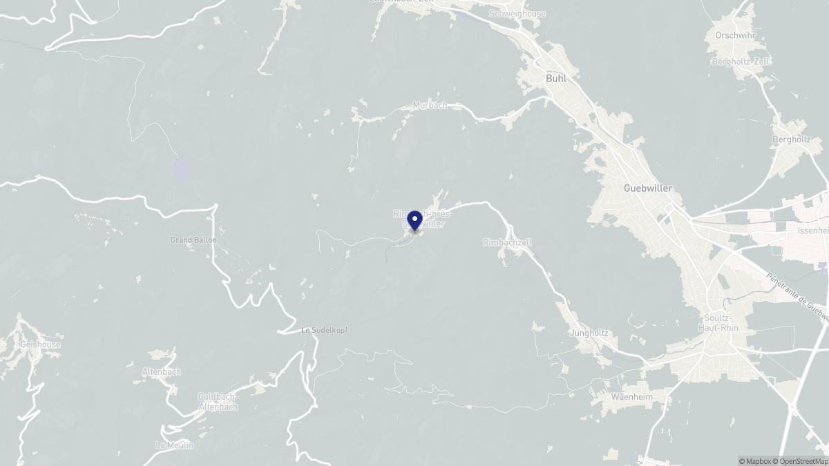 Aperçu cartographique de Rimbach-près-Guebwiller, centré sur la commune