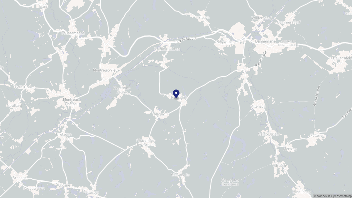 Aperçu cartographique de Romagny, centré sur la commune