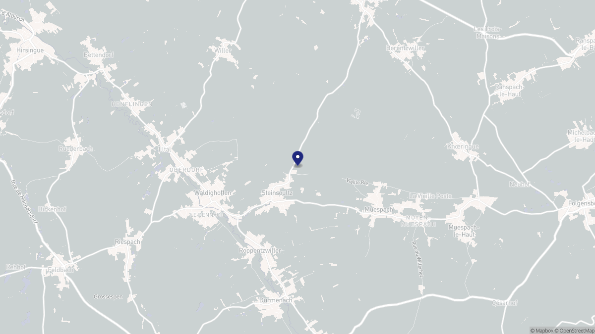 Aperçu cartographique de Steinsoultz, centré sur la commune