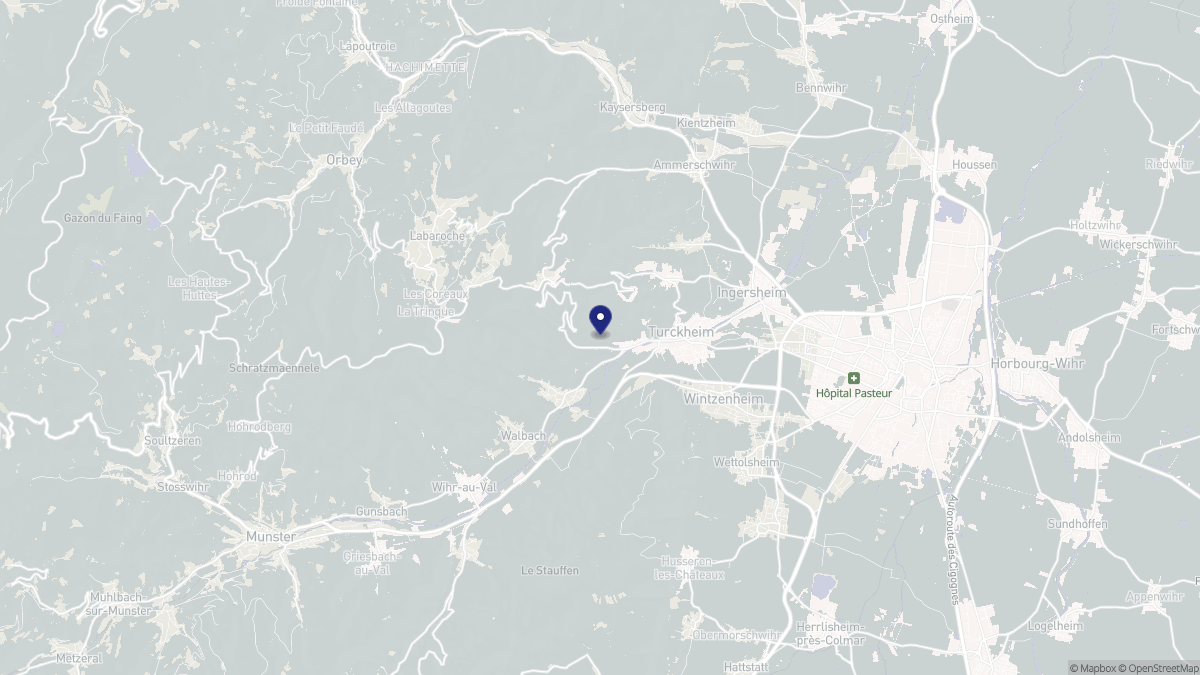 Aperçu cartographique de Turckheim, centré sur la commune