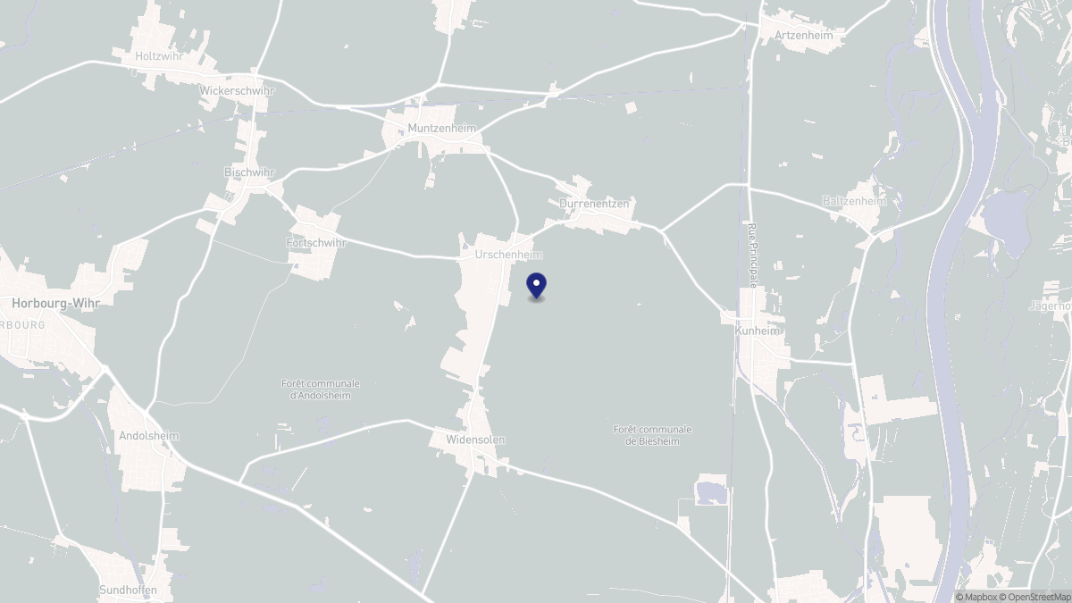 Aperçu cartographique de Urschenheim, centré sur la commune