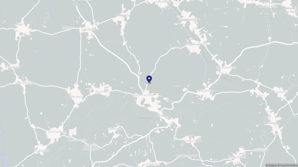 Aperçu cartographique de Vieux-Ferrette, centré sur la commune