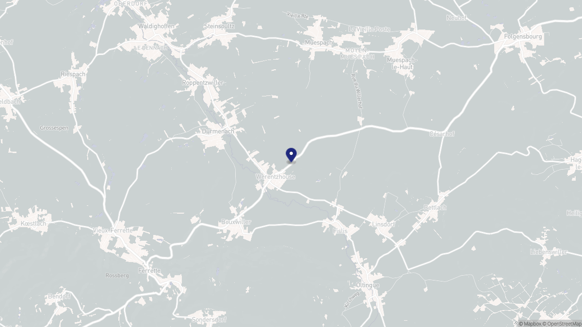 Aperçu cartographique de Werentzhouse, centré sur la commune