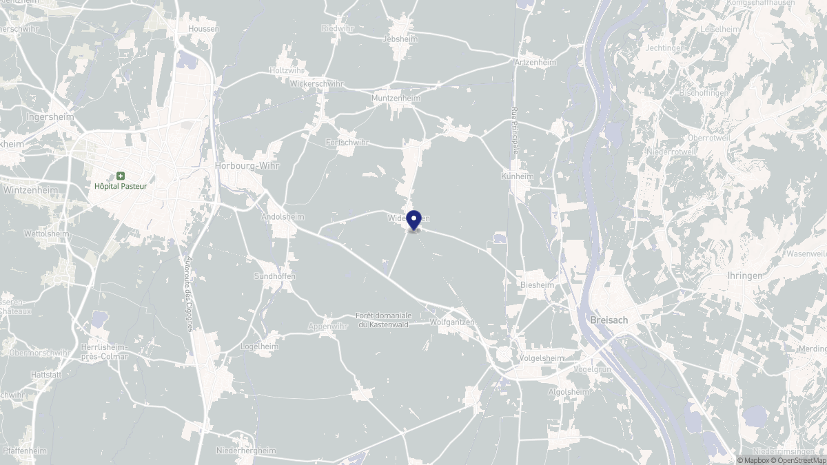 Aperçu cartographique de Widensolen, centré sur la commune